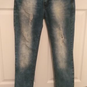 MODERN CULTURE slim fit distress jeans.